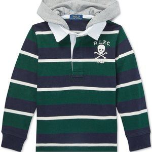 Ralph Lauren Polo Boys Striped Hooded Cotton Rugby